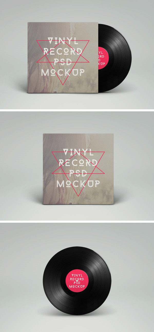 Record Album Cover Mockup PSD