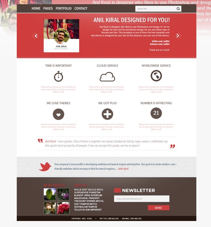 Red and White Website Templates