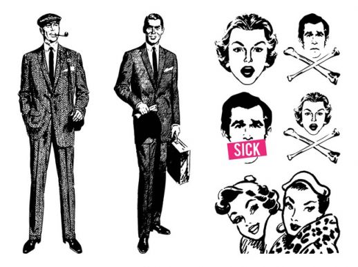 Retro People Vector