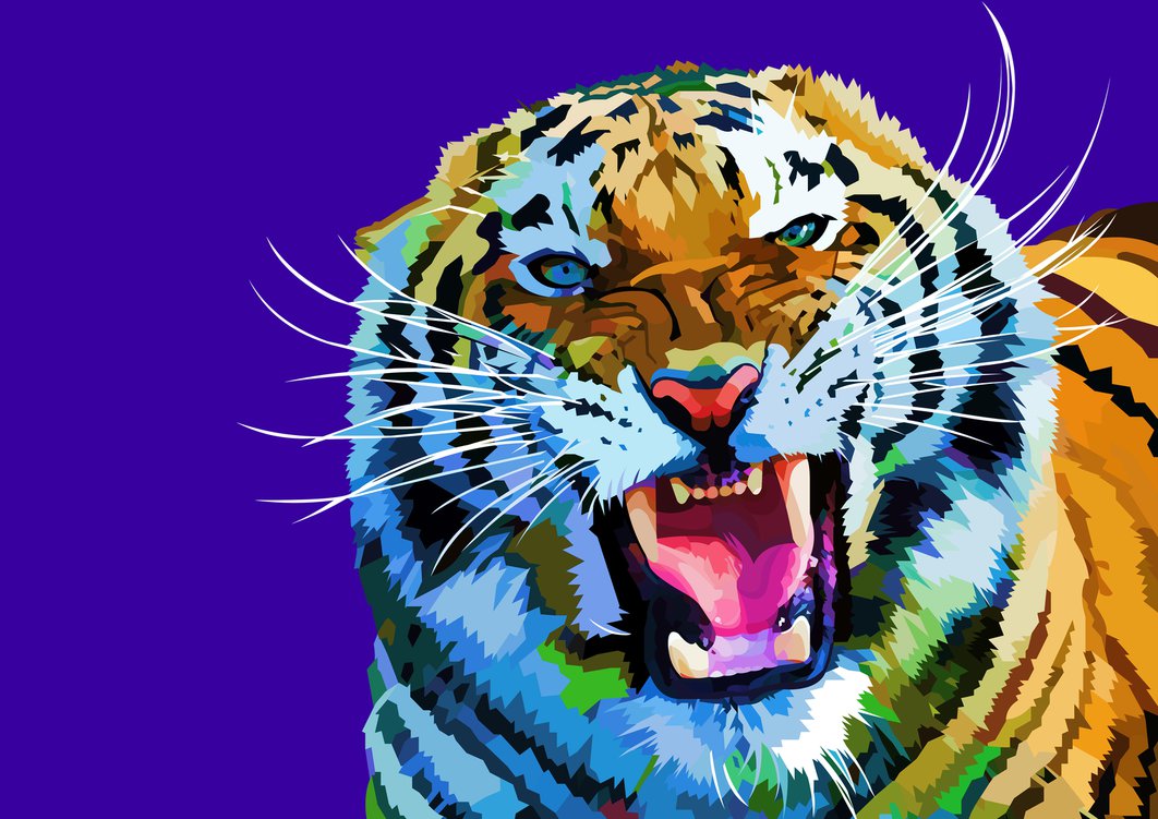 Roaring Tiger Vector