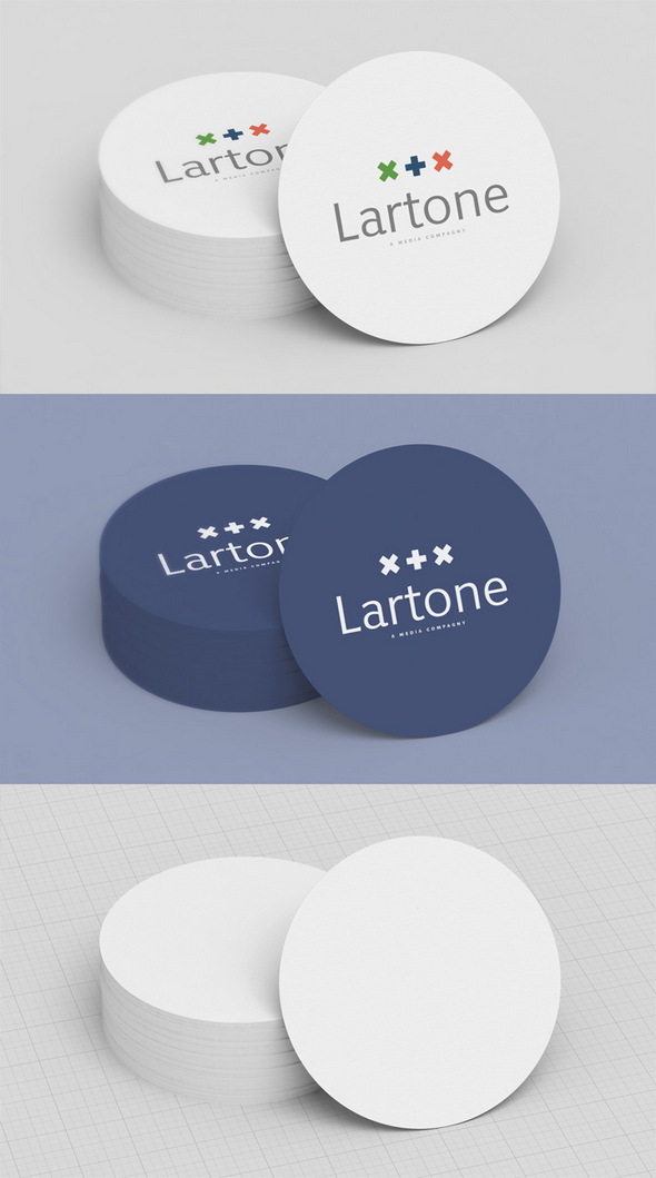 Round Business Card Mockup Free