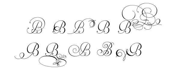 Script Letter B Clip Art
