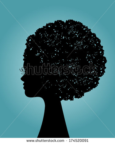 Silhouette of Woman with Afro