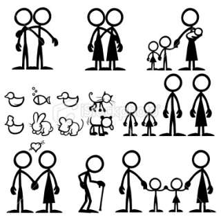 Stick Figure Family Clip Art Vector