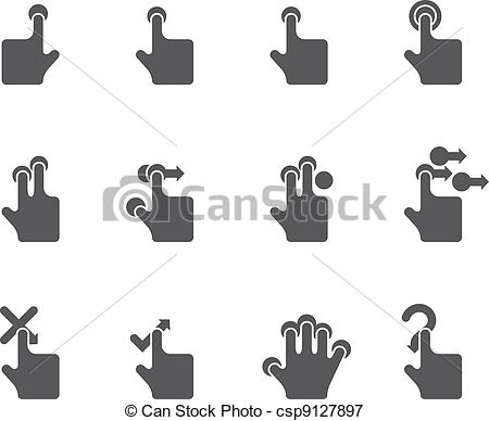 Touch Gesture Icons Transparent Background
