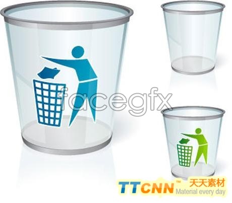 Transparent Trash Can Vector