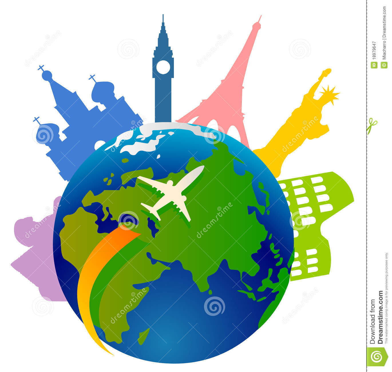 Traveling around the World Clip Art