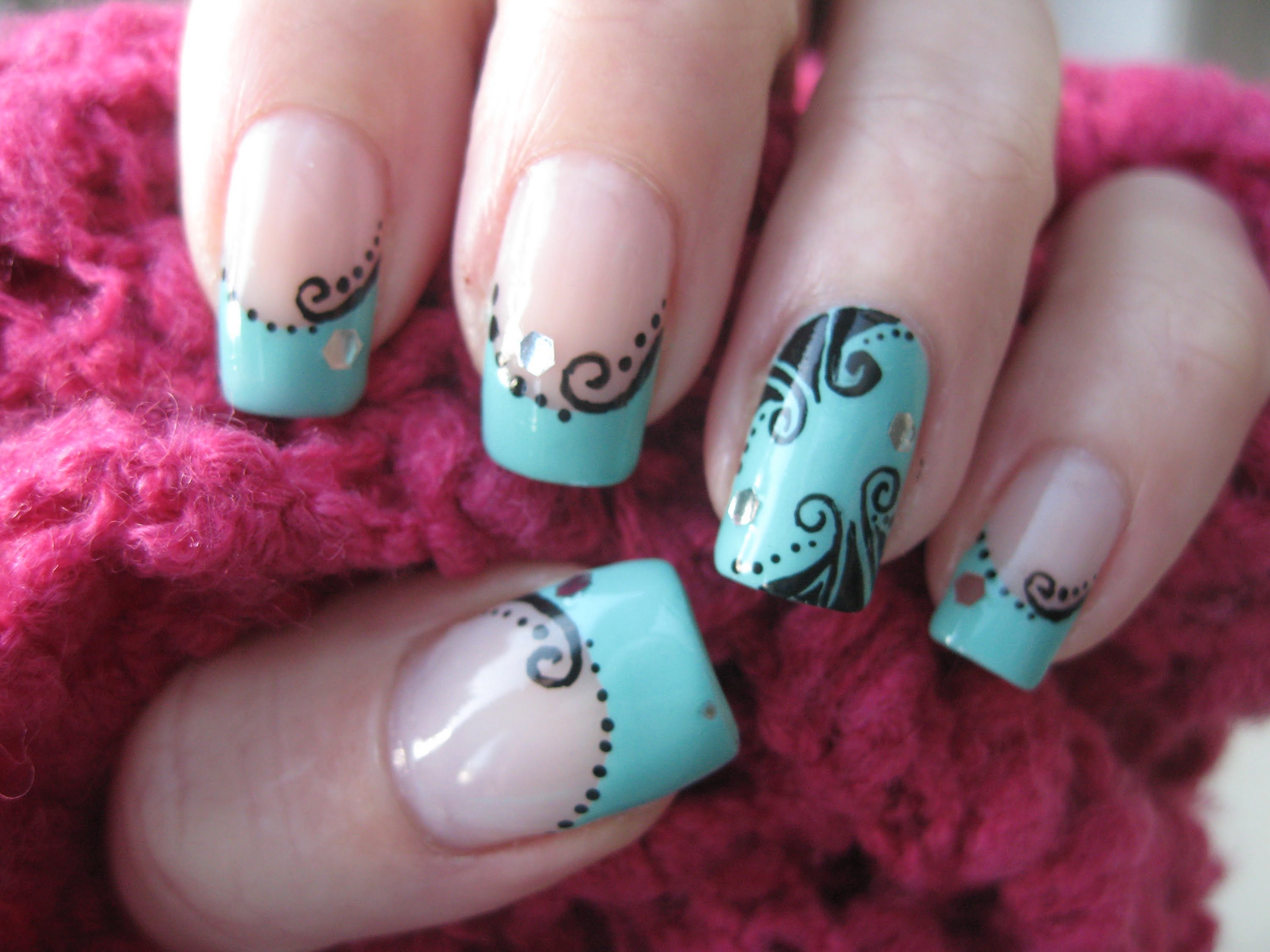 Turquoise Nail Art Design