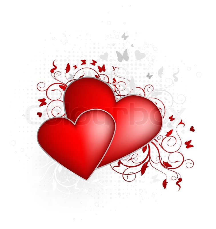 Two Hearts Vector