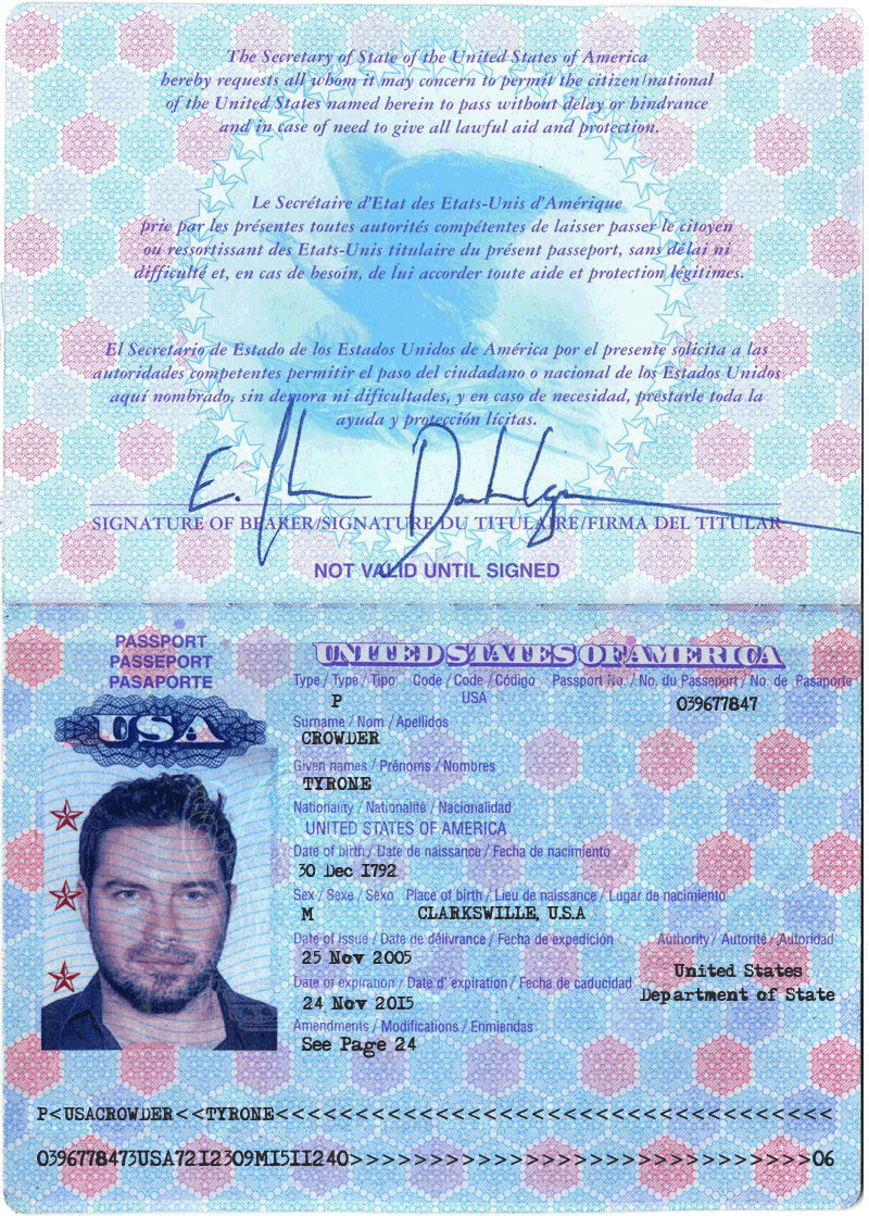 U.S. Passport PSD Template