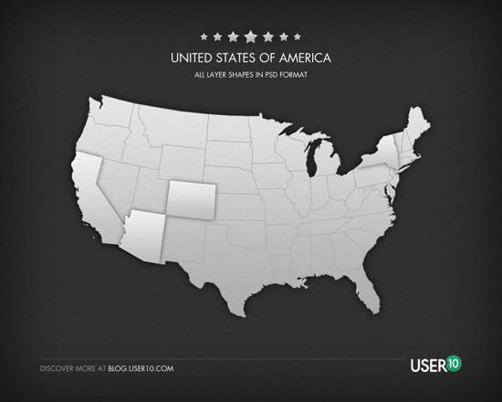 United States Map PSD