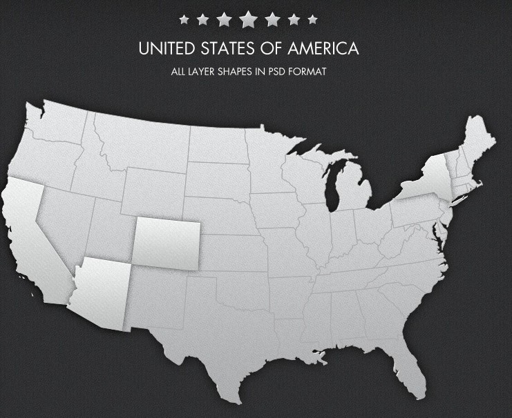 United States Map PSD