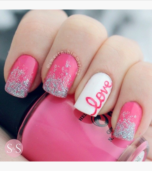 Valentine's Nail Design Love