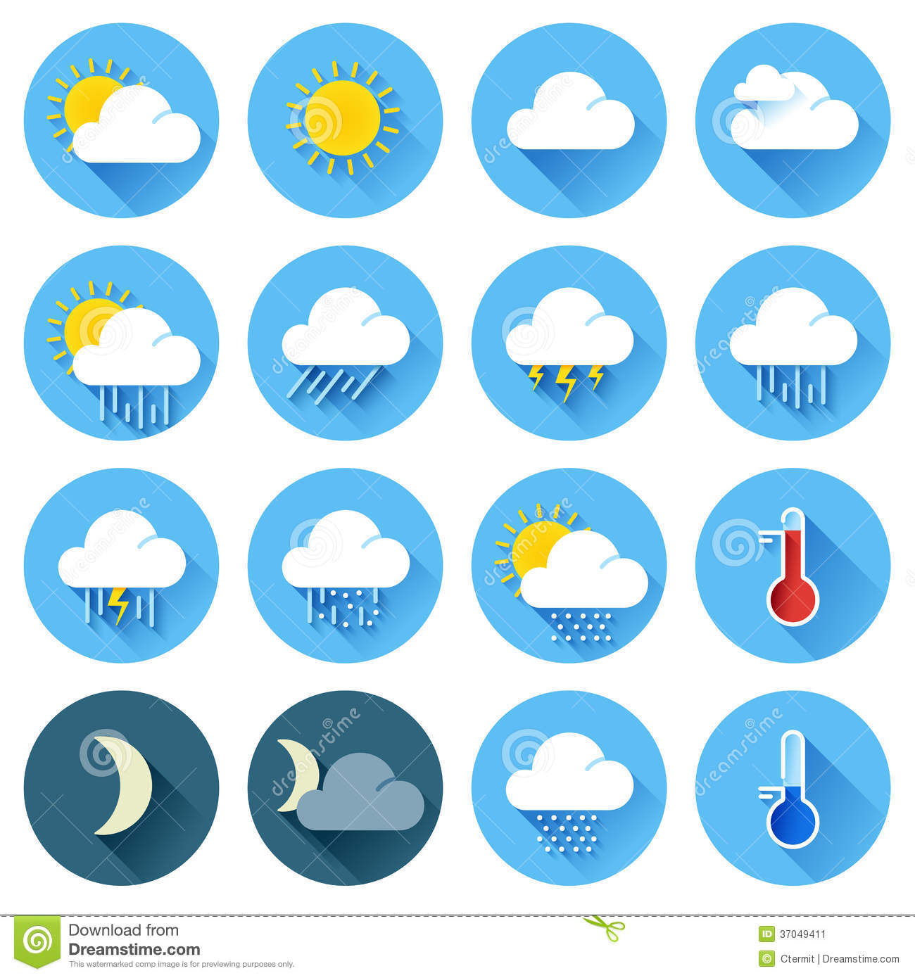 Vector Weather Icons Flat