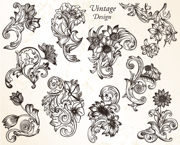 Vintage Flower Photoshop Brushes