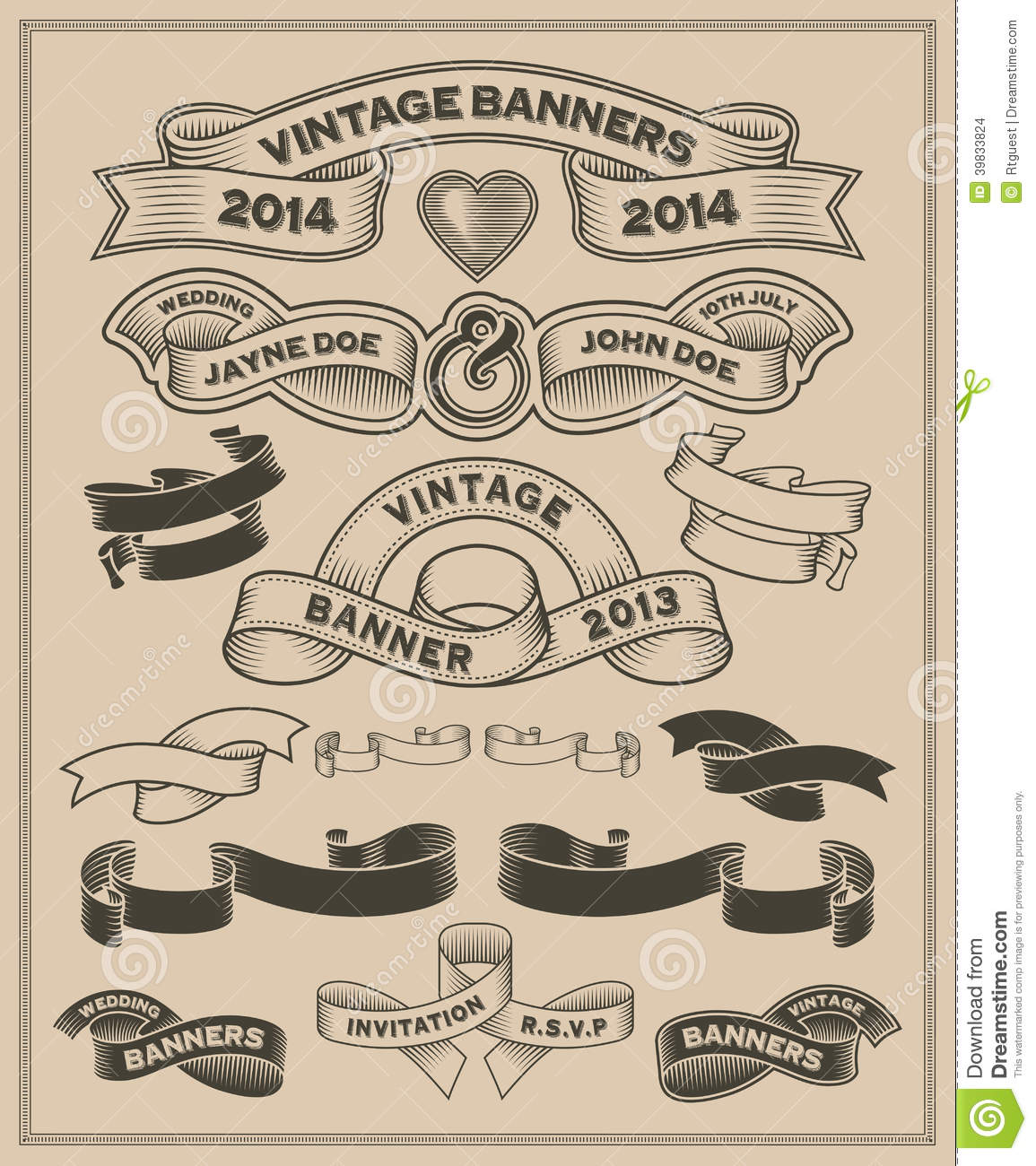 Vintage Scroll Banner Vector