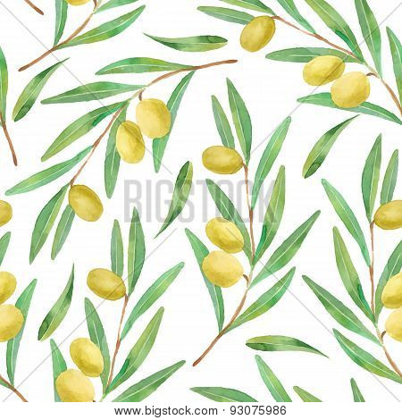 Watercolor Olive Branches