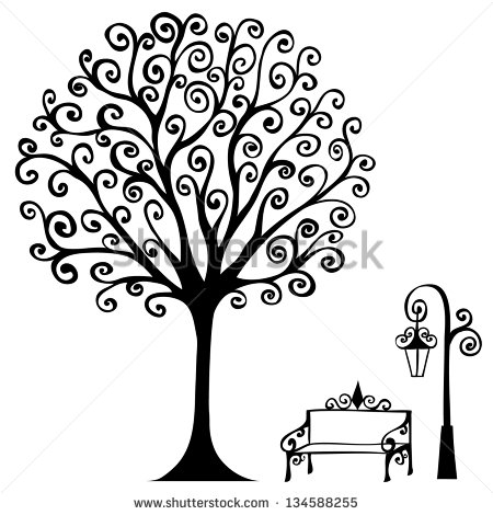 White Background Hand Drawn Trees