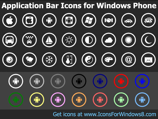 Windows Phone Application Bar Icons