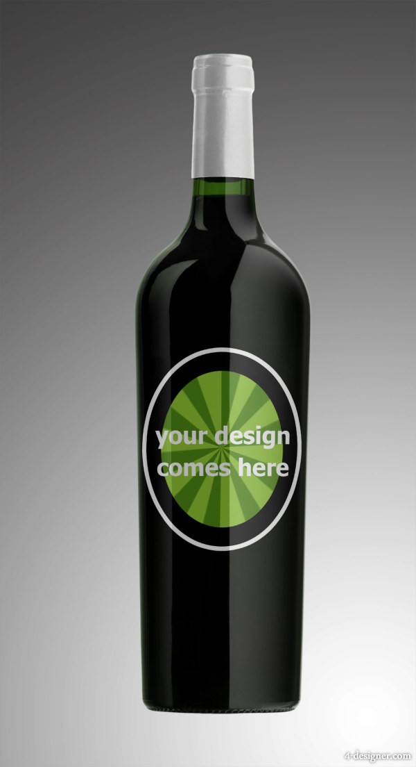 Wine Bottle Template PSD