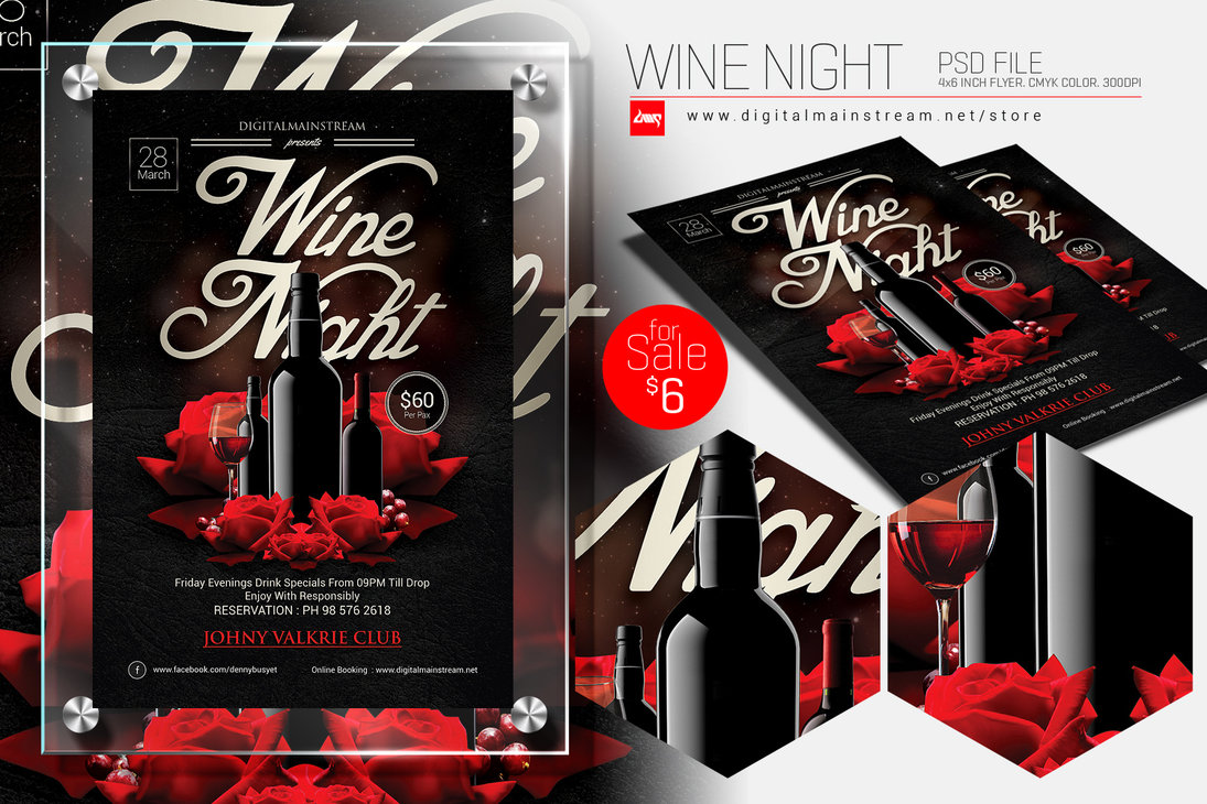 Wine Invitation Template Flyer