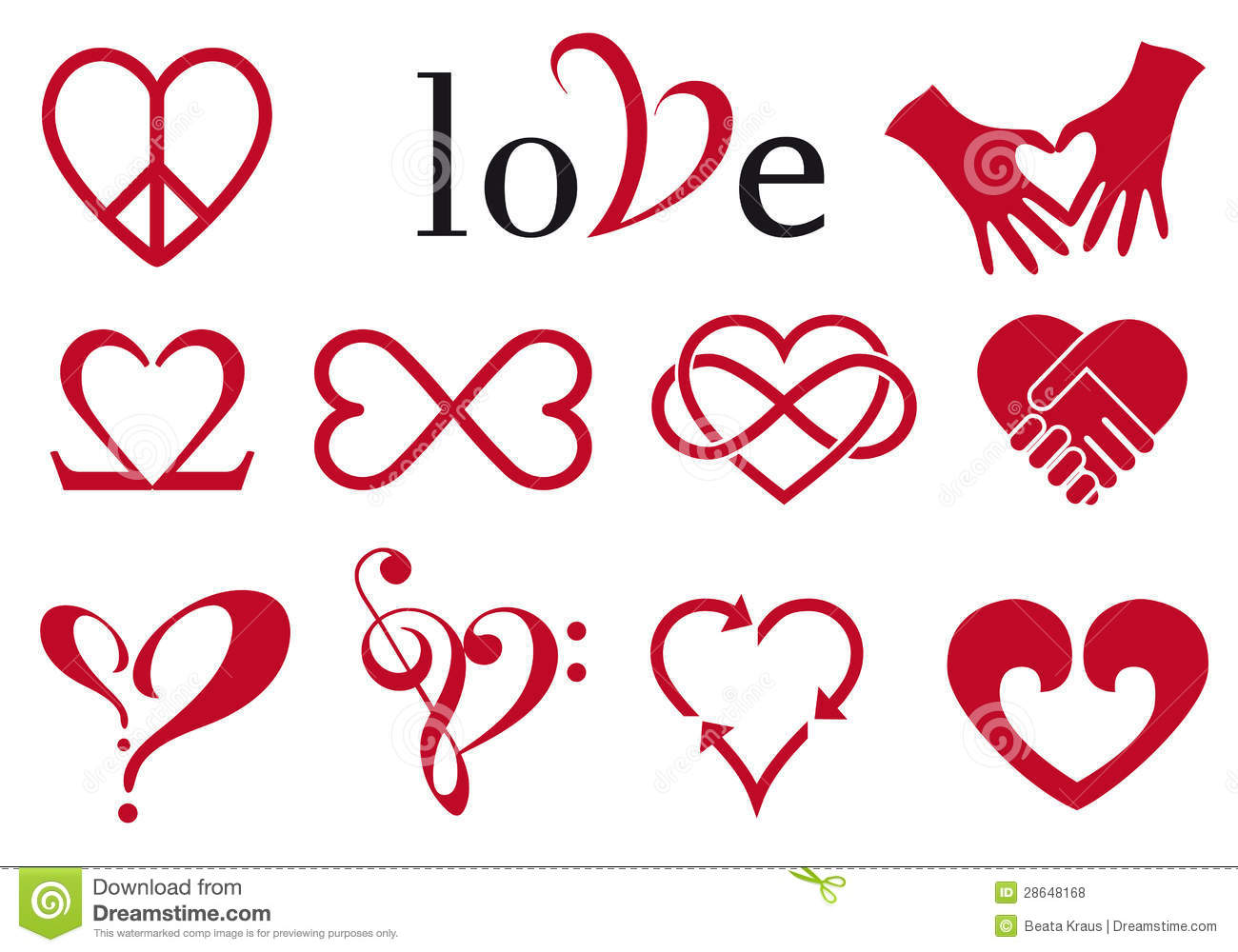 Abstract Heart Vector Designs