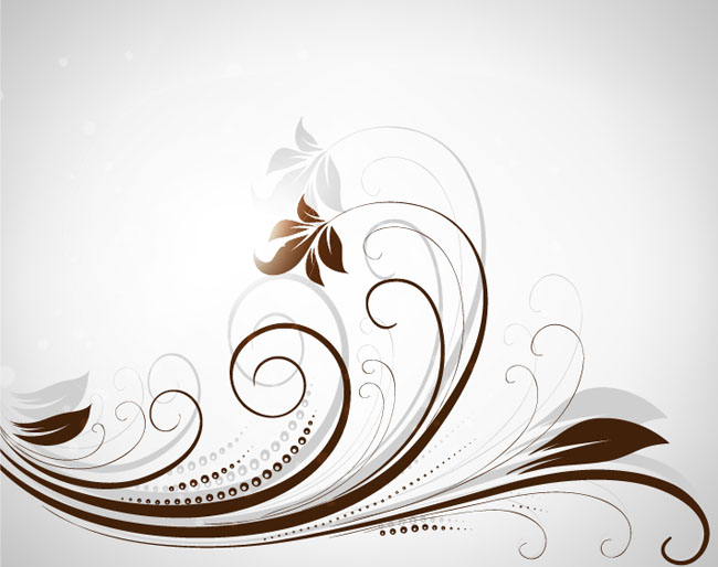 Abstract Swirl Floral Vector