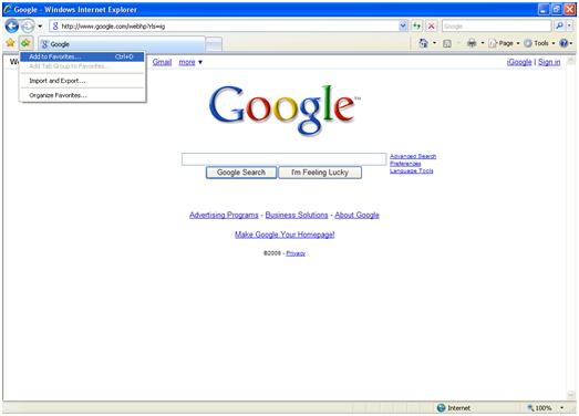 Add Favorites to Internet Explorer Icon