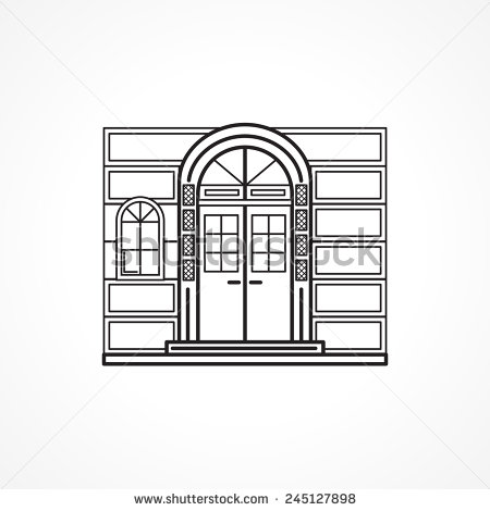Arched Door Clip Art Black and White