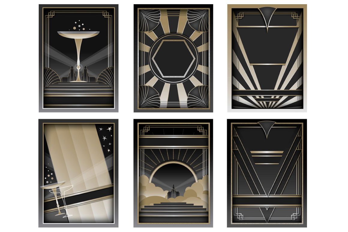 Art Deco Frames and Backgrounds Art Deco Frames and Backgrounds