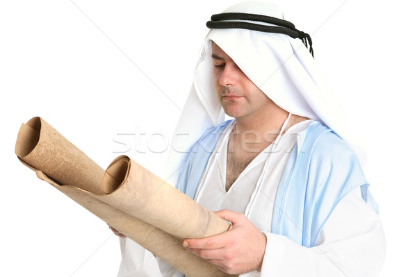 Biblical Man Reading Scroll