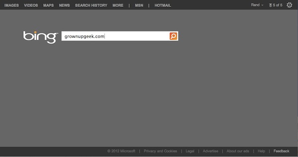 Bing Search Page