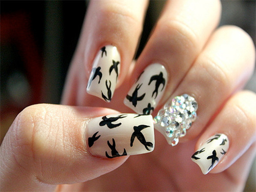 Birds Nail Art Design