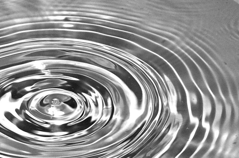 Black and White Cartoon Water Ripples