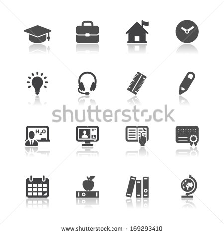 Black and White Education Icon