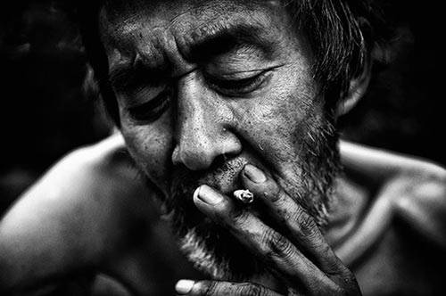 Black and White Photography People Smoking