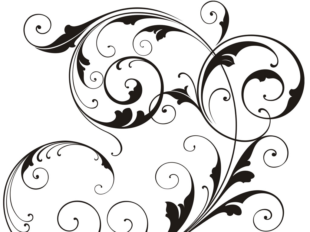 Black Swirl Designs Clip Art