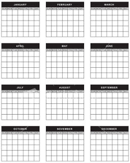 Blank 12 Month Calendar Template