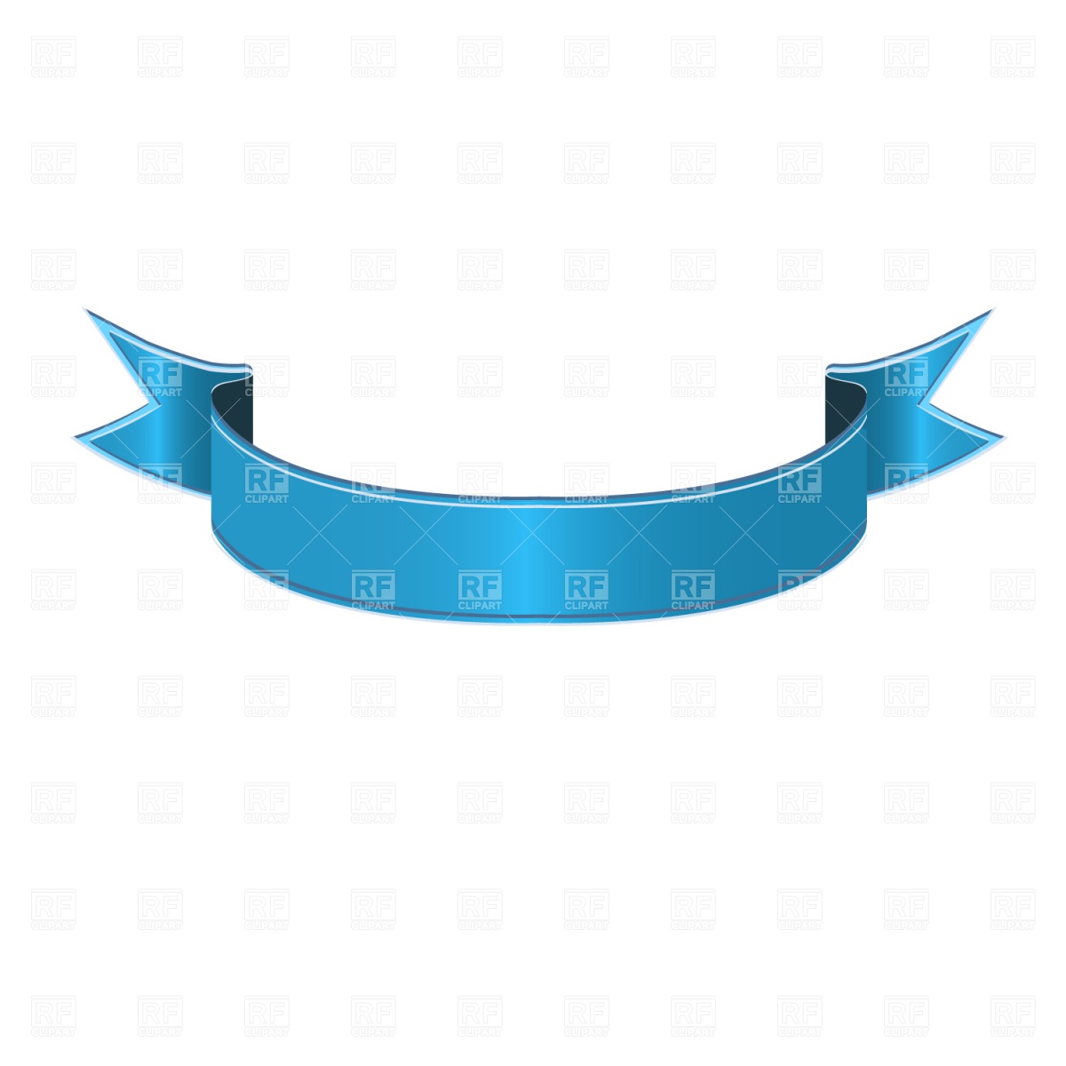 Blue Curved Banner Ribbon Clip Art