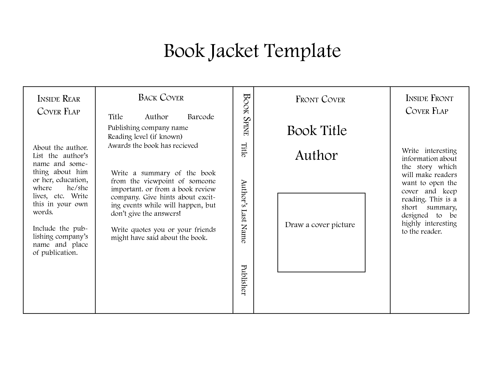 Book Jacket Project Template