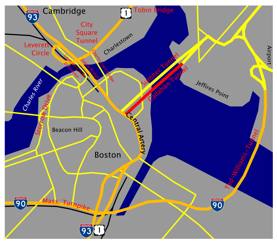 Boston Big Dig Map