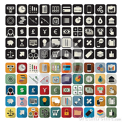 Business Icons Flat