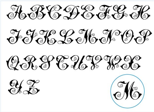 Calligraphy Fonts with Leaves Calligraphy Fonts with Leaves