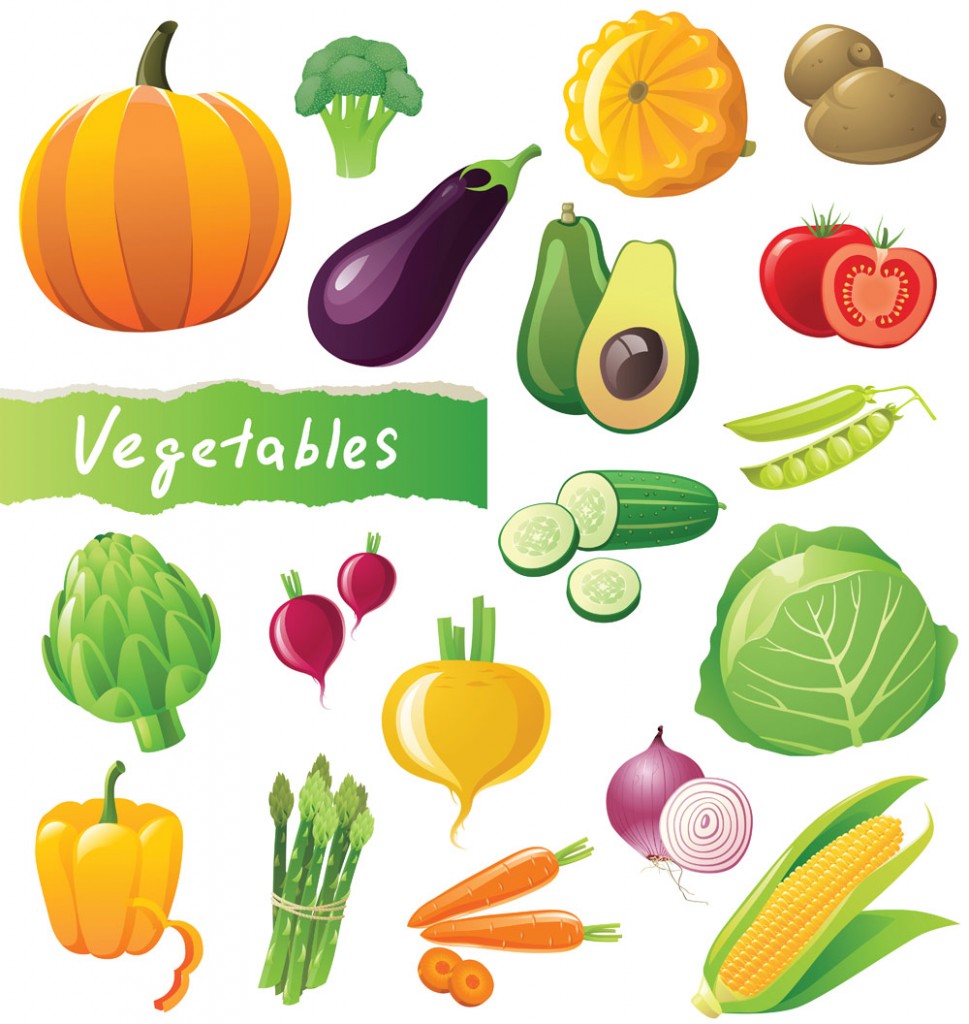 Cartoon Vegetables Vector Free