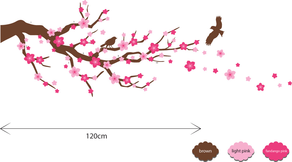 Cherry Blossom Branch Border