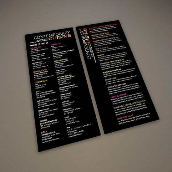 Contemporary Menu Designs