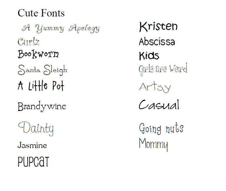 Cute Fonts