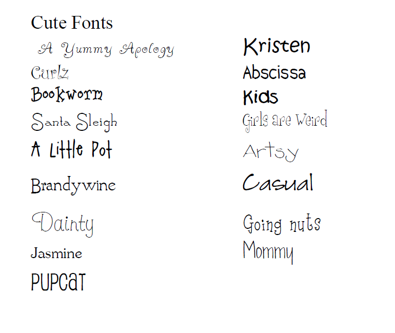 Cute Fonts Cute Fonts