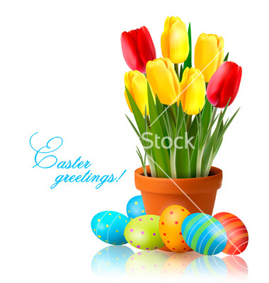 Easter Spring Flowers Vector