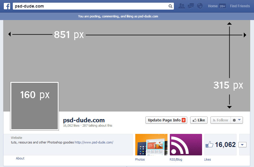 Facebook Cover Size Photoshop